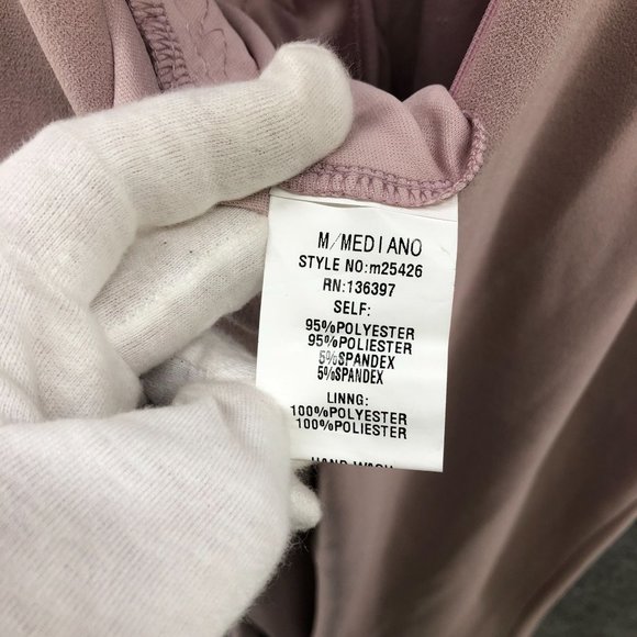 NWT Maniju Dress Split Side Leg Mauve Embroidered Crochet Side Sweetheart Sz M - Picture 8 of 12